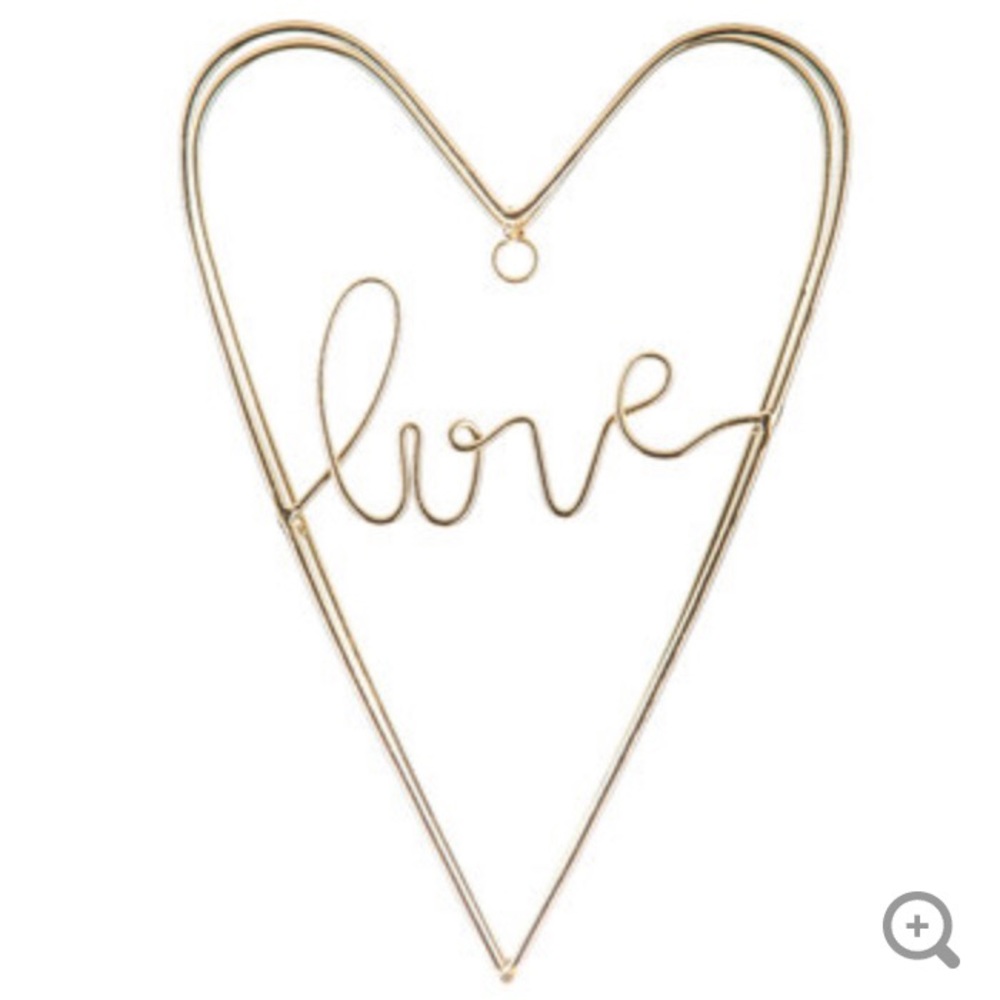 Hobby Lobby Gold Metal Heart “Love” Wall Hanging Sign